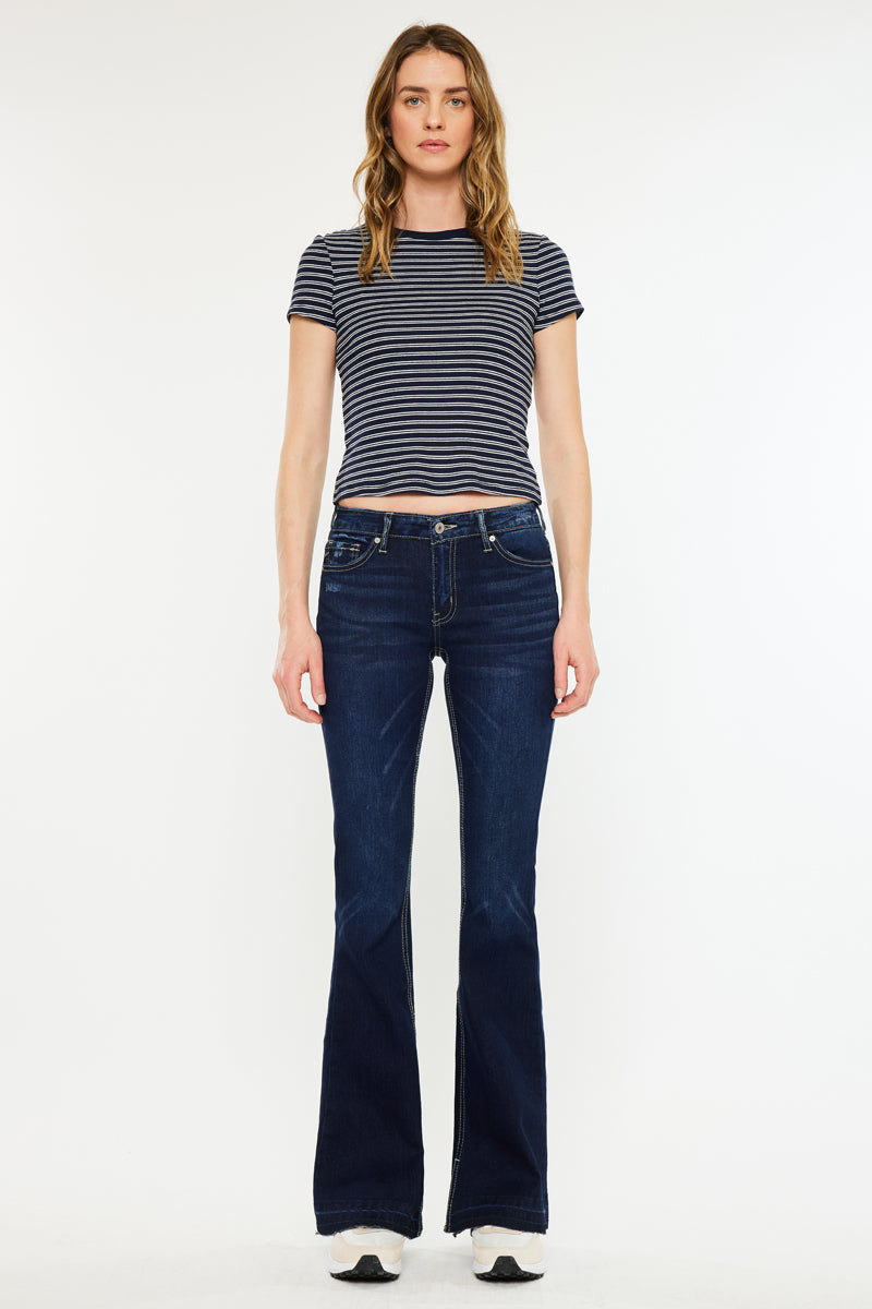 Heidi Mid Rise Flare Jeans – Flattering Fit – Kancan USA