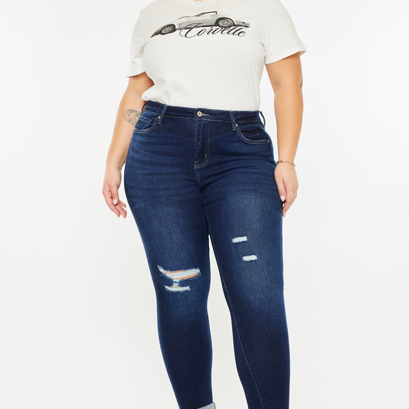 Berenice Mid Rise Ankle Skinny Jeans (Plus Size) - Official Kancan USA