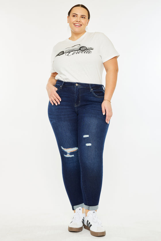 Berenice Mid Rise Ankle Skinny Jeans (Plus Size) - Official Kancan USA