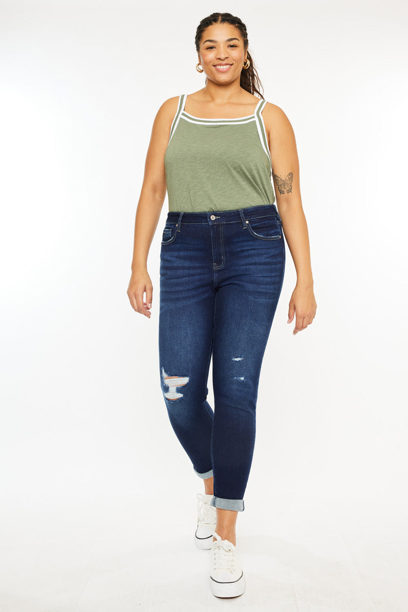 Berenice Mid Rise Ankle Skinny Jeans Plus Size