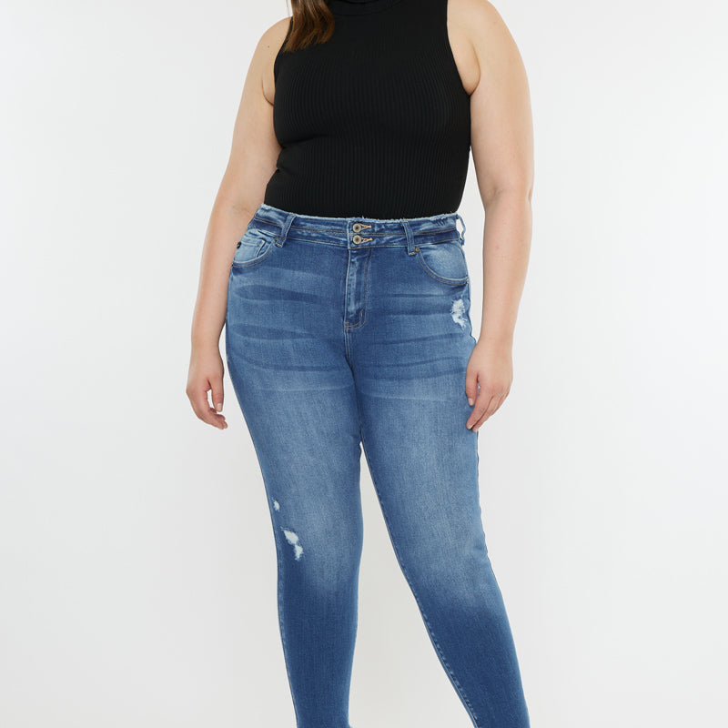 Valencia High Rise Ankle Skinny Jeans (Plus) - Official Kancan USA