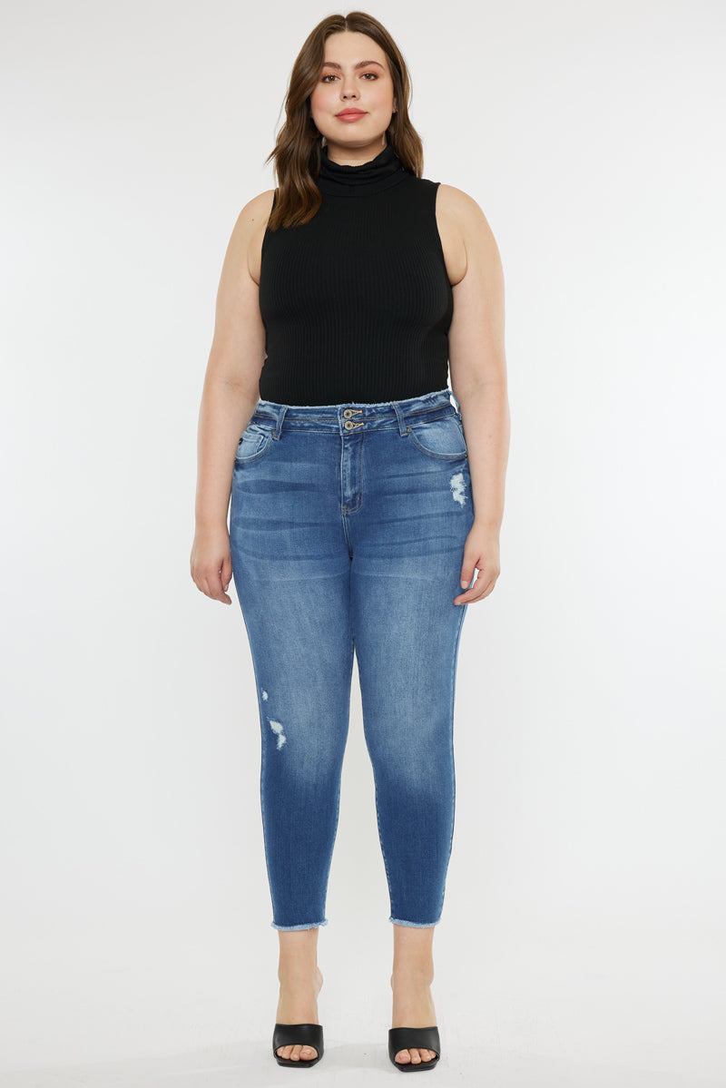 Valencia High Rise Ankle Skinny Jeans (Plus) - Official Kancan USA