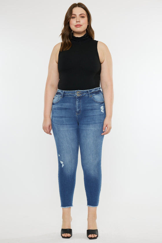 Valencia High Rise Ankle Skinny Jeans (Plus) - Official Kancan USA