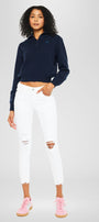 Electra White Mid Rise Ankle Skinny Jeans - Official Kancan USA