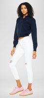 Electra White Mid Rise Ankle Skinny Jeans - Official Kancan USA