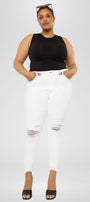 Lux Mid Rise Ankle Skinny Jeans (Plus Size) - Official Kancan USA