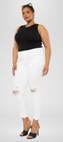 Lux Mid Rise Ankle Skinny Jeans (Plus Size) - Official Kancan USA