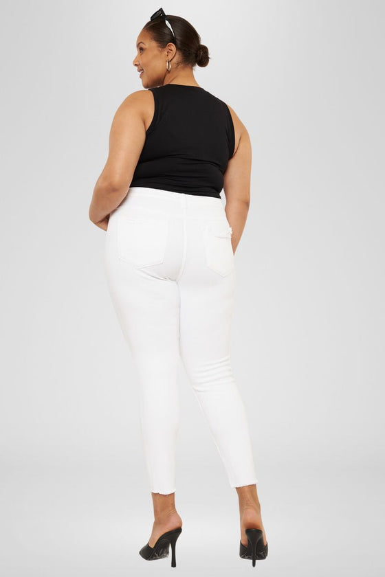 Lux Mid Rise Ankle Skinny Jeans (Plus Size) - Official Kancan USA