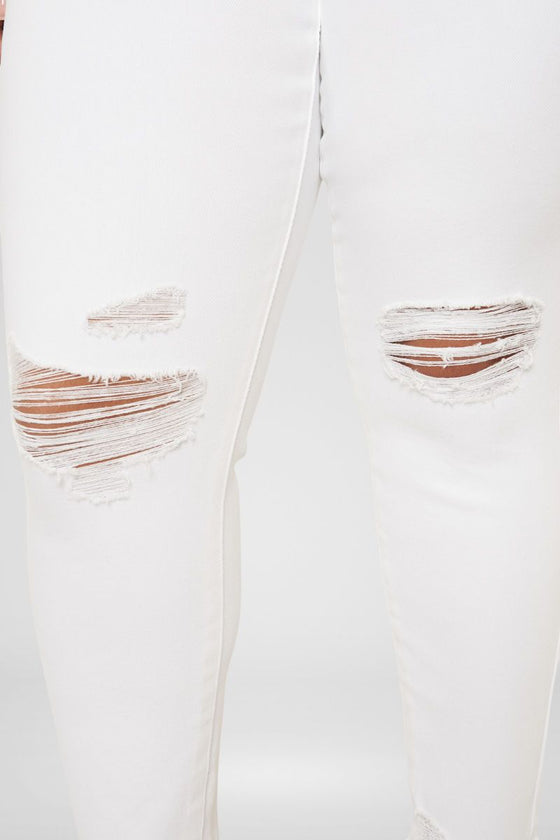 Lux Mid Rise Ankle Skinny Jeans (Plus Size) - Official Kancan USA