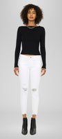 Electra White Mid Rise Ankle Skinny - Official Kancan USA