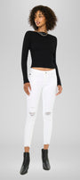 Electra White Mid Rise Ankle Skinny - Official Kancan USA