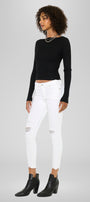 Electra White Mid Rise Ankle Skinny - Official Kancan USA