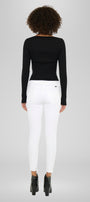 Electra White Mid Rise Ankle Skinny - Official Kancan USA