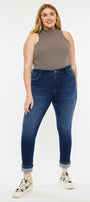 Lurdes Mid Rise Ankle Skinny Jeans (Plus Size) - Official Kancan USA