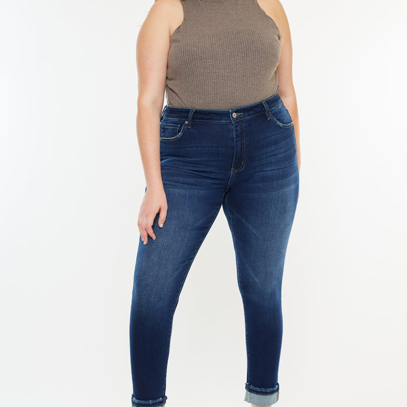 Lurdes Mid Rise Ankle Skinny Jeans (Plus Size) - Official Kancan USA