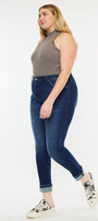 Lurdes Mid Rise Ankle Skinny Jeans (Plus Size) - Official Kancan USA