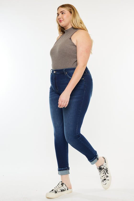 Lurdes Mid Rise Ankle Skinny Jeans (Plus Size) - Official Kancan USA