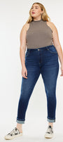 Lurdes Mid Rise Ankle Skinny Jeans (Plus Size) - Official Kancan USA