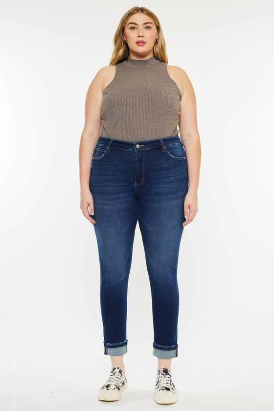 Lurdes Mid Rise Ankle Skinny Jeans (Plus Size) - Official Kancan USA