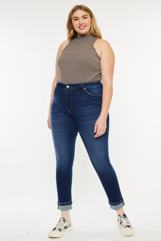 Lurdes Mid Rise Ankle Skinny Jeans (Plus Size) - Official Kancan USA