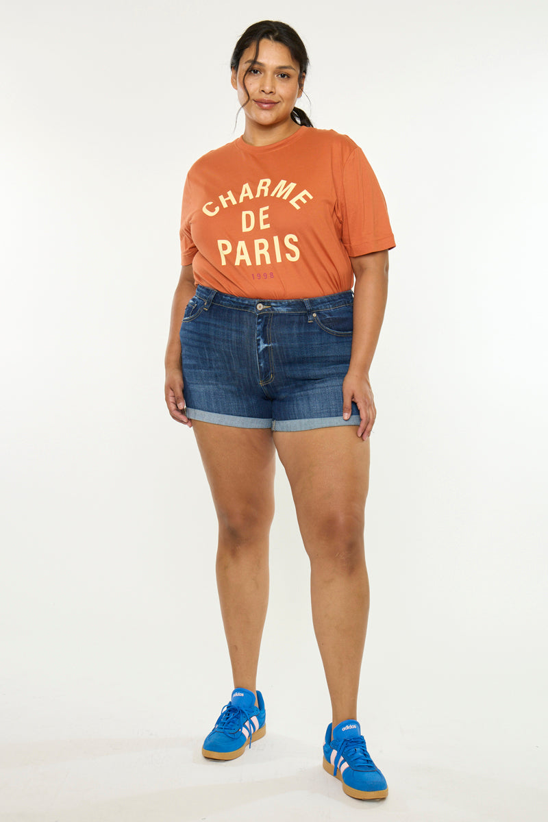 Gabriella High Rise Shorts (Plus Size) - Official Kancan USA