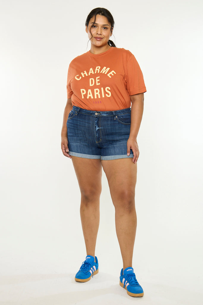 Gabriella High Rise Shorts (Plus Size) | Kancan USA