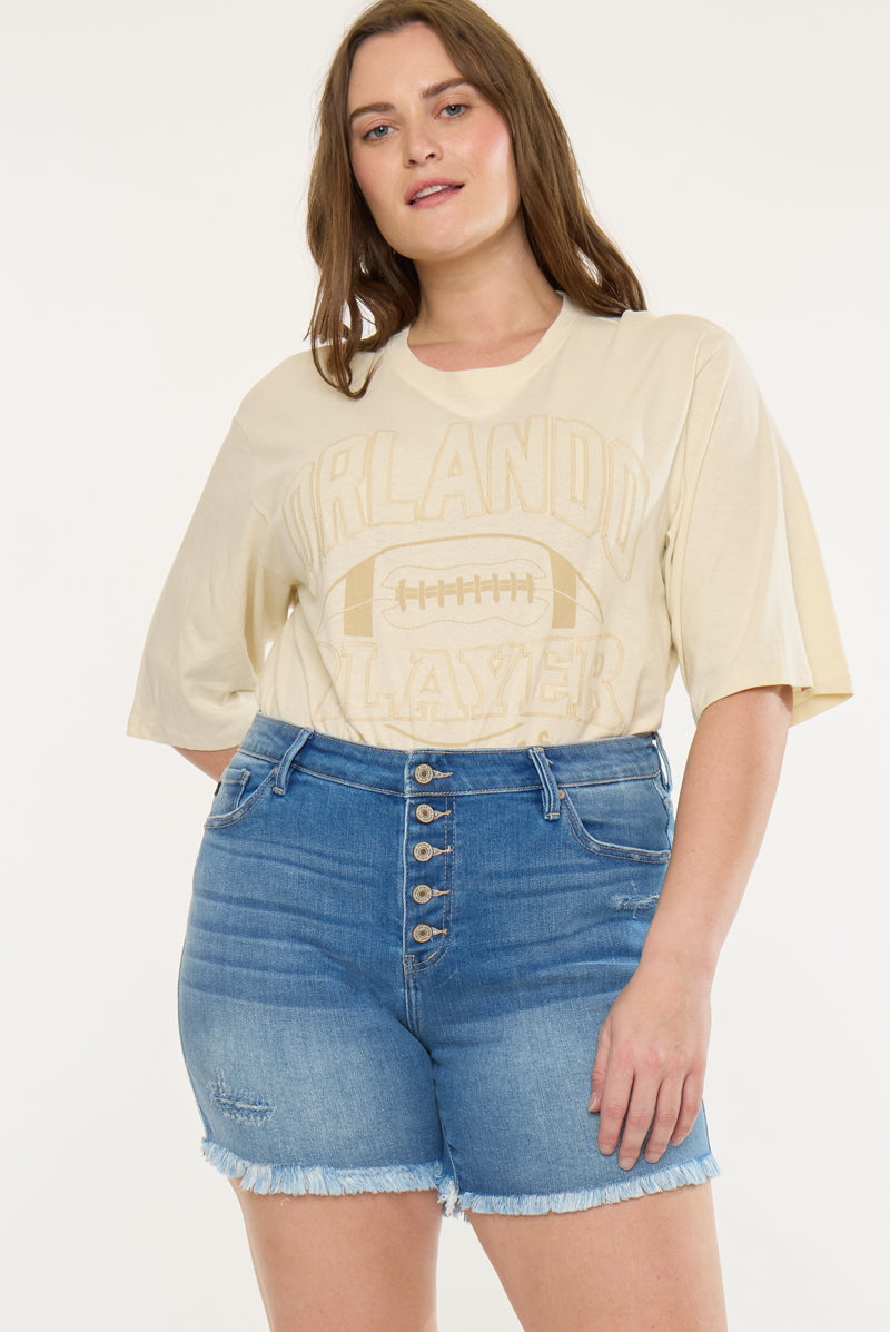 Zelda Mid Rise Shorts  (Plus Size)