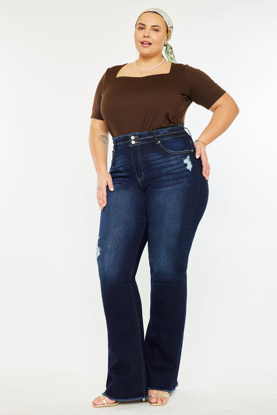 Gill High Rise Flare Jeans (Plus Size) - Official Kancan USA