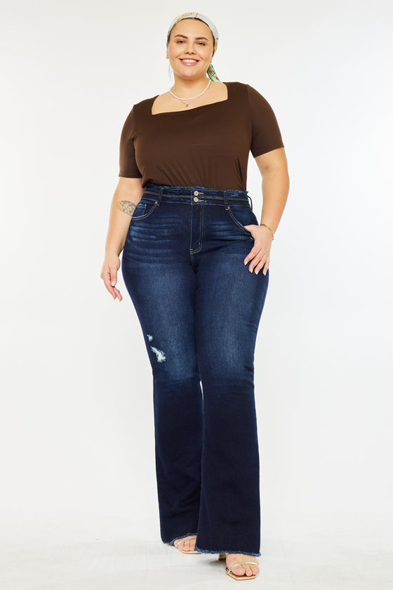 Gill High Rise Flare Jeans (Plus Size) - Official Kancan USA