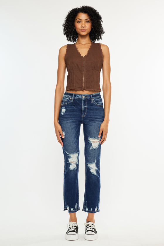 Haven Ultra High Rise Slim Straight Leg Jeans