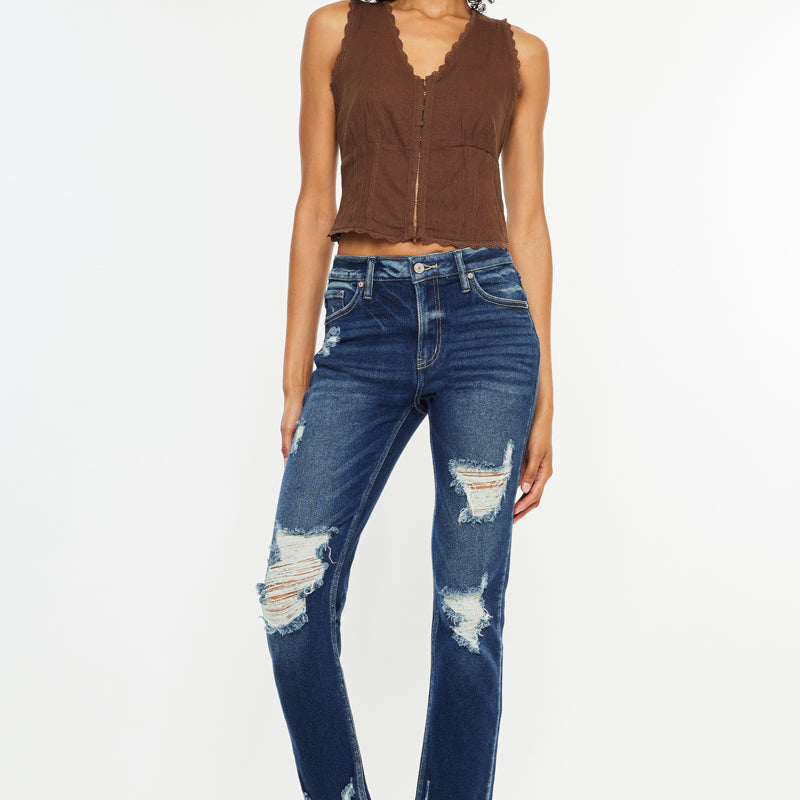 Havenn Ultra High Rise Slim Straight Leg Jeans - Official Kancan USA