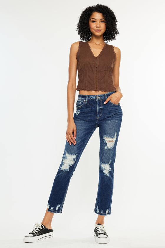 Haven Ultra High Rise Slim Straight Leg Jeans