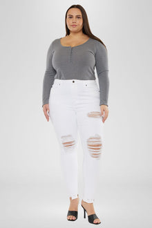  Kristy High Rise Slim Straight Jeans (Plus Size) - Official Kancan USA