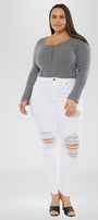 Kristy High Rise Slim Straight Jeans (Plus Size) - Official Kancan USA