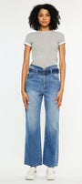 Kaas Ultra High Rise Belted Paperbag Straight Leg Jeans - Official Kancan USA