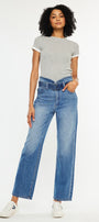 Kaas Ultra High Rise Belted Paperbag Straight Leg Jeans - Official Kancan USA