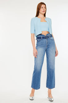  Kaas Ultra High Rise Belted Paperbag Straight Leg Jeans - Official Kancan USA