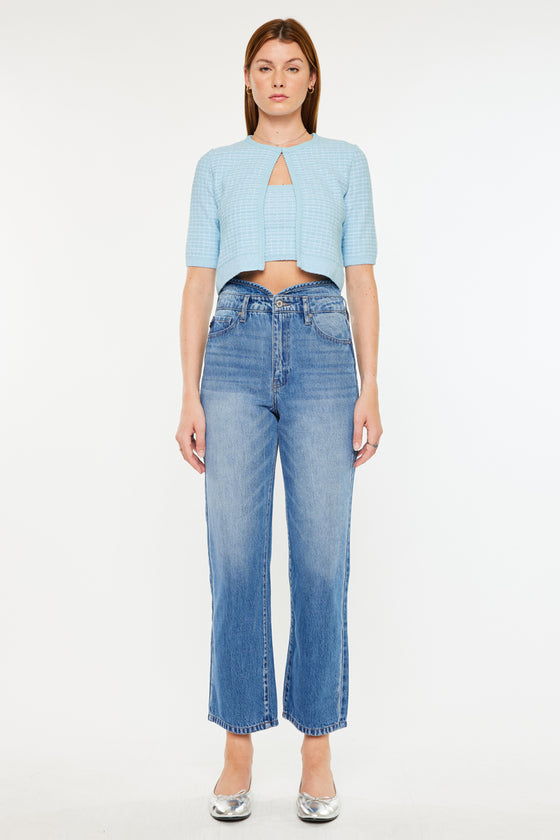 Kaas Ultra High Rise Belted Paperbag Straight Leg Jeans - Official Kancan USA