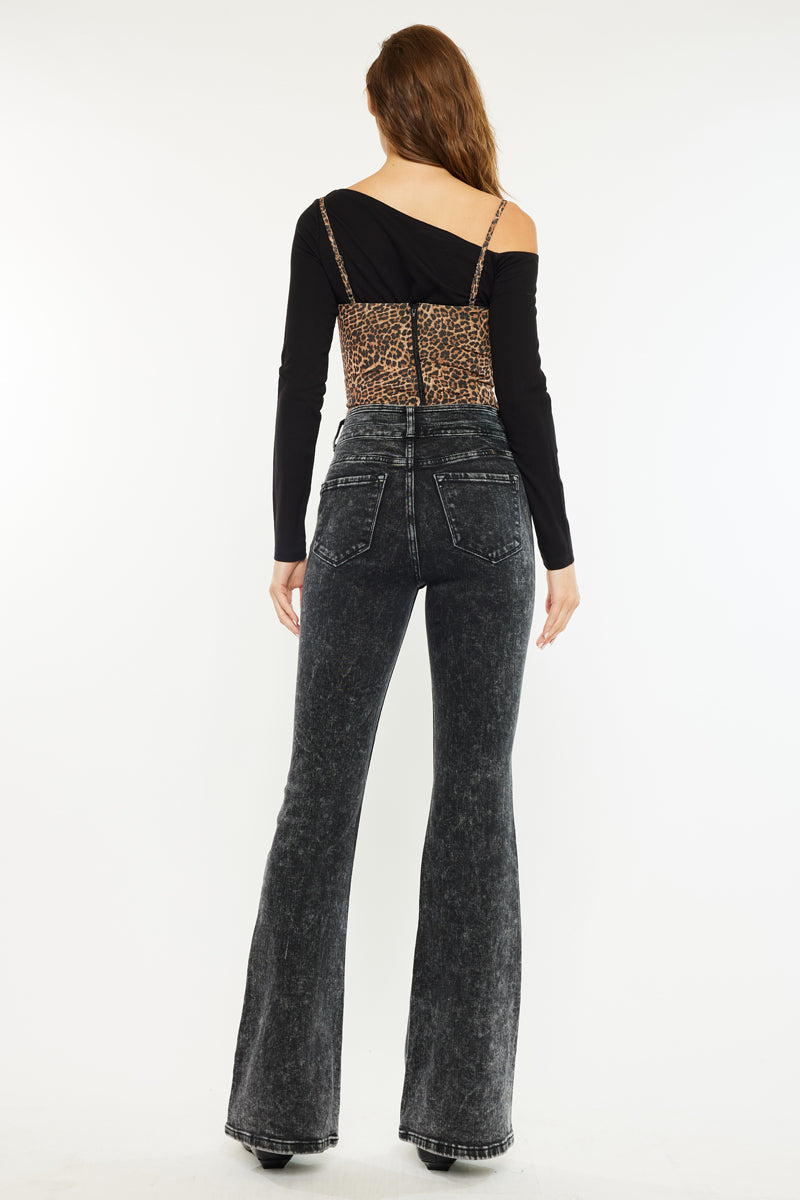 Amirah High Rise Flare Jeans – Slim & Lengthen Look – Kancan USA