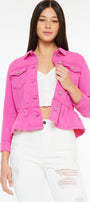 Marilou Peplum Denim Jacket - Official Kancan USA