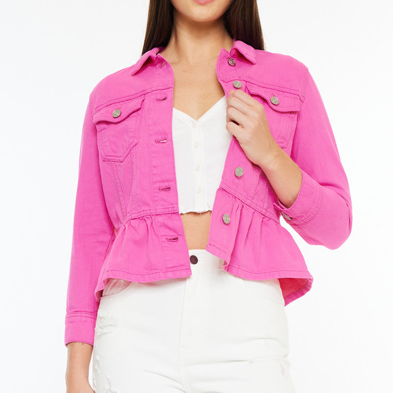 Marilou Peplum Denim Jacket - Official Kancan USA