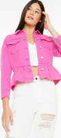 Marilou Peplum Denim Jacket - Official Kancan USA