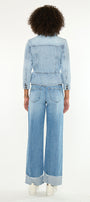 Marilou Peplum Denim Jacket – Button Down Flare Fit - Official Kancan USA