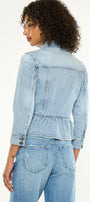 Marilou Peplum Denim Jacket – Button Down Flare Fit - Official Kancan USA