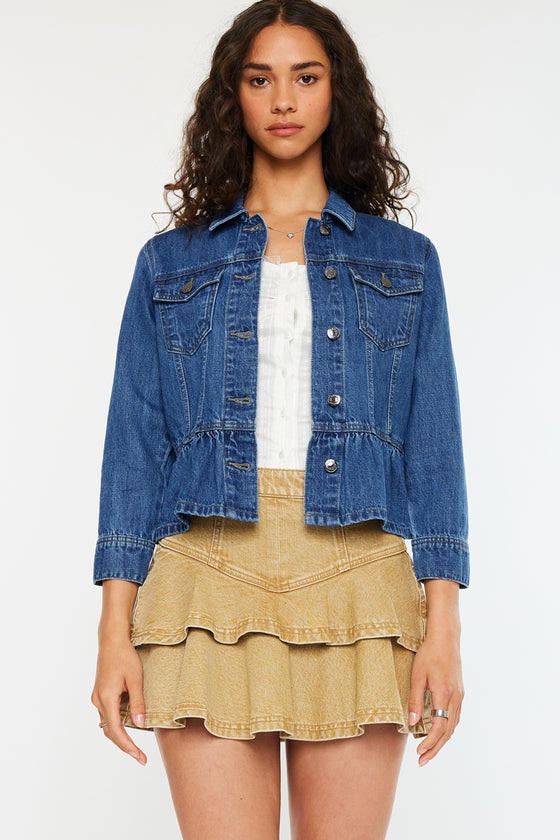 Marilou Peplum Denim Jacket - Official Kancan USA