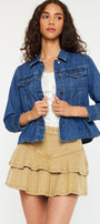 Marilou Peplum Denim Jacket - Official Kancan USA