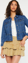 Marilou Peplum Denim Jacket - Official Kancan USA