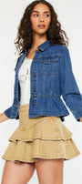 Marilou Peplum Denim Jacket - Official Kancan USA