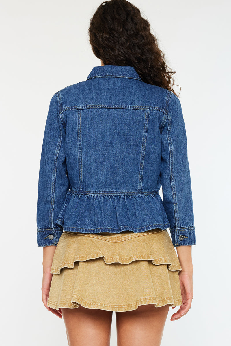 Marilou Peplum Denim Jacket - Official Kancan USA
