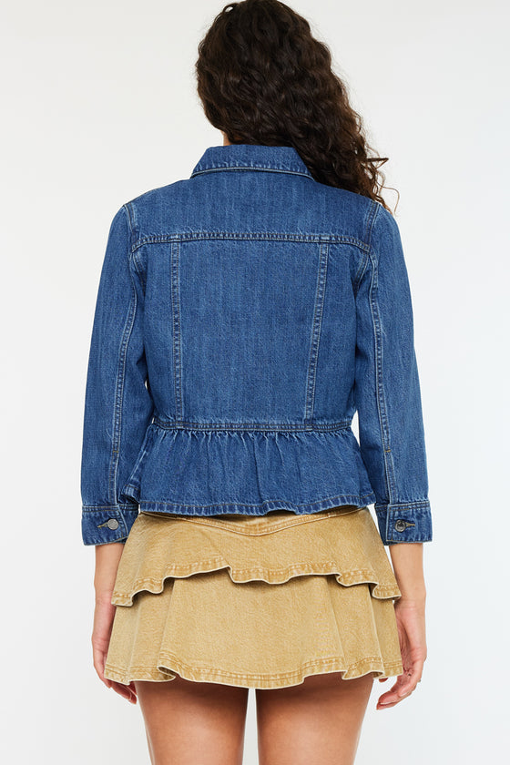 Marilou Peplum Denim Jacket - Official Kancan USA